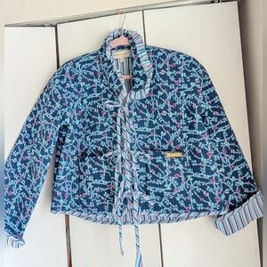 Women's NWT Simply Southern M Bow Print Quilted Jacket
